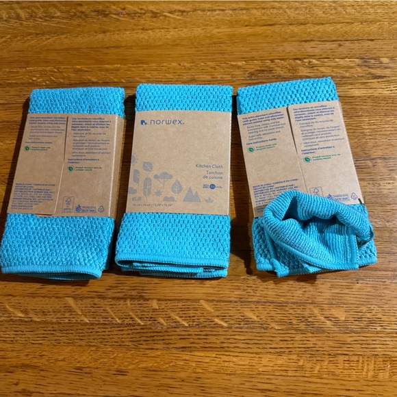 Norwex Kitchen Cloth Trio Turquoise Set of 3 NWT - Picture 9 of 9